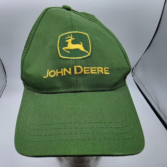 John Deere Snapback Hat Green Adjustable Embroidered Logo Adults One Size Cap - Picture 1 of 10